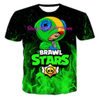 Boys Summer T-shirt Tees Brawl-Stars Anime Figures Leon Cartoon Characters Kids Cosplay Costumes Crow T Shirt Christmas Gifts