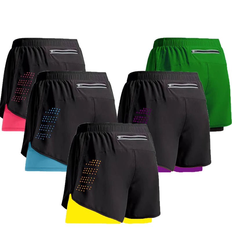 New Men Running Shorts Gym Sports Shorts 2 In 1 Quick Dry Workout Training Gym Fitness Jogging Short Pants Summer Men Shorts Main image