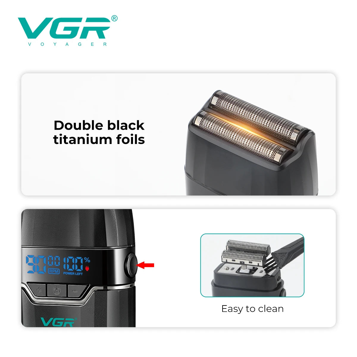 VGR Hair Clipper Professional Hair Cut Machine Face Shaver Barber Clippers Beard Trimmer Metal Trimmer for Men V-003 V-906 V-308