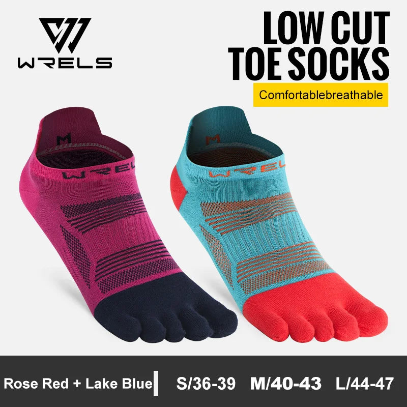 WRELS Toe Socks Running Socks for Men Women Athletic Breathable Five Finger Socks High Performance Athletic  Five Toe Socks