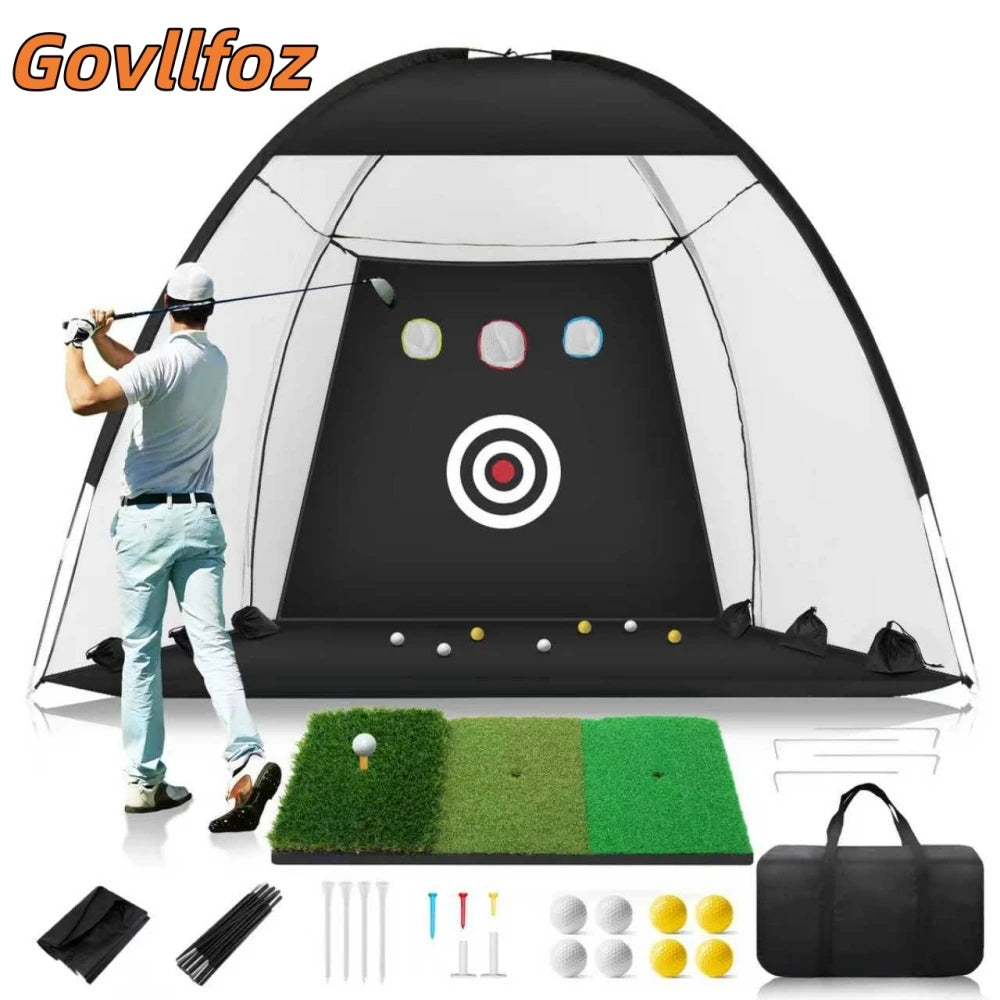 Golf Professional Practice Net Golf Hitting Cage Indoor Outdoor Exercise Practice Training Auxiliary Tool High Impact Hitting Main image