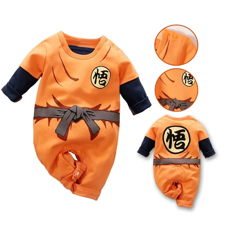 Anime Clothes Baby Vegeta Rompers Newborn Kuririn Roshi Training Outfit Infant Kids Halloween Cartoon Cosplay Costume Jumpsuit