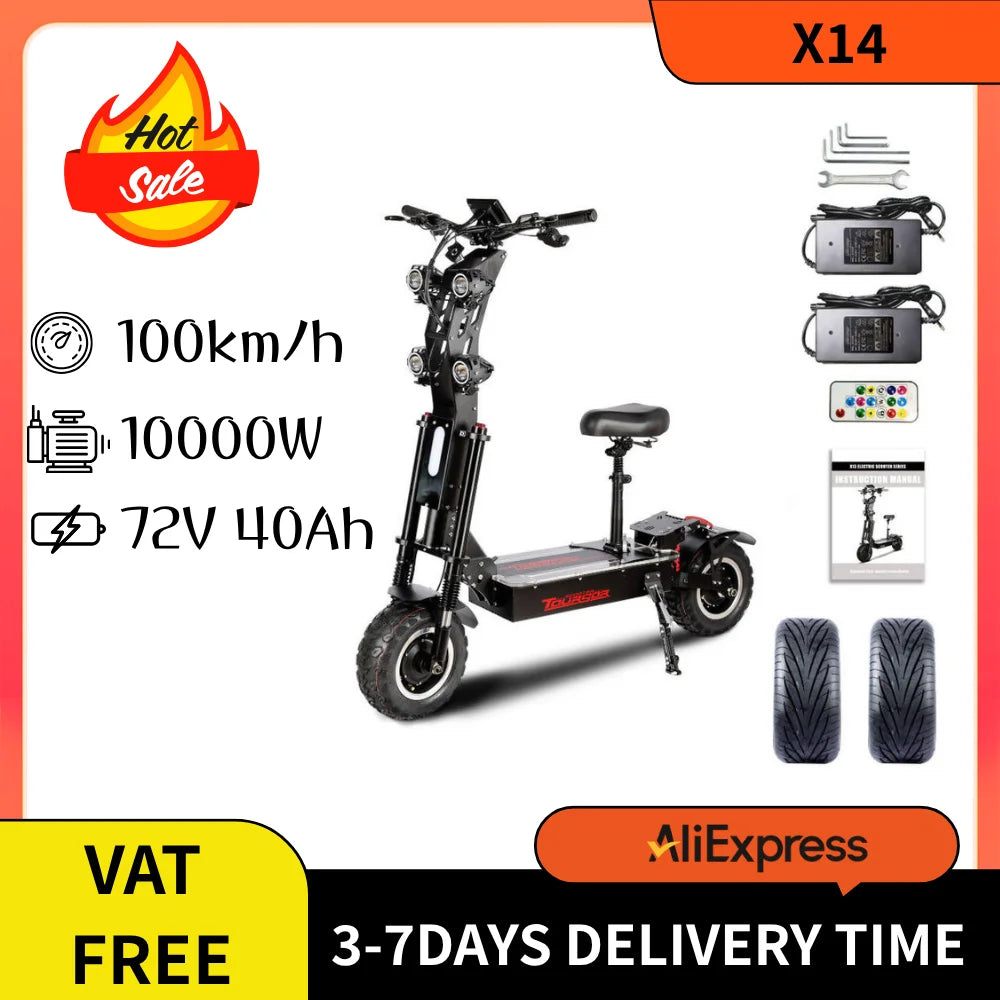 Toursor X14 Electric Scooter 10000W 14 Inch 72V Off-Road Adult Foldable Scooter New EU Express Duty Free 2025 Main image