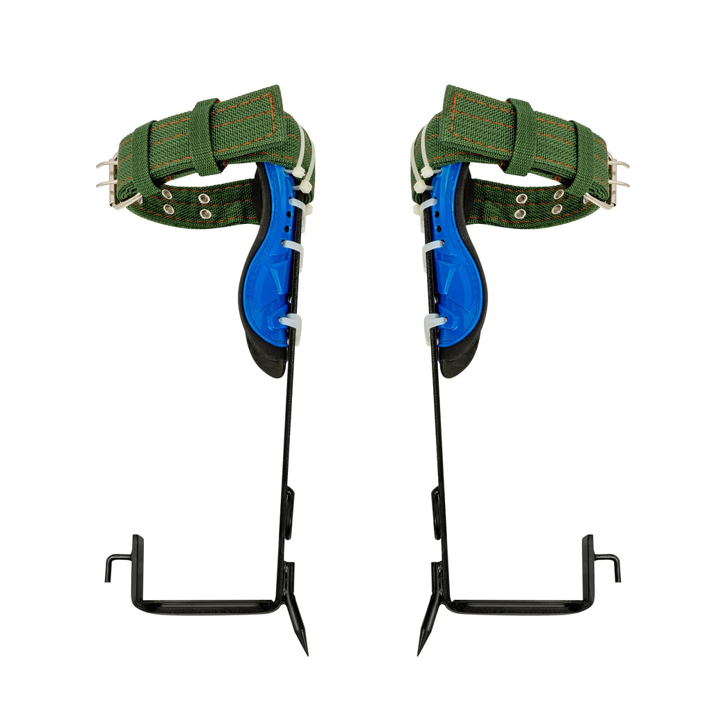 Tree Climbing Tools with Safety Belt 2M Rope 45# Steel Wide Foot Pedal Comfortable Kit for Fruit Picking, Jungle Survival, Black