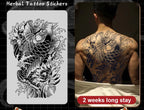 Magic Juice Ink Waterproof Tattoo Stickers Full Back Large Size Herbal Juice Temporary Tattoos Men Body Art Dragon Tiger