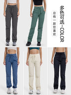 Women Quick Drying Sports Pants Lightweight Breathable Running Fitness High Waisted Loose Wide Leg Casual Yoga Pants 2024 Autumn