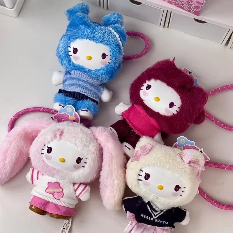 Genuine Hello-Kitty Pop Star Velvet Pendant Series Vinyl Doll Blind Box Trendy Kawaii Surprise Gift Lovely Trendy Blind Box Toys