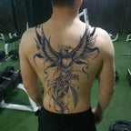 Magic Juice Ink Waterproof Tattoo Stickers Full Back Large Size Herbal Juice Temporary Tattoos Men Body Art Dragon Tiger