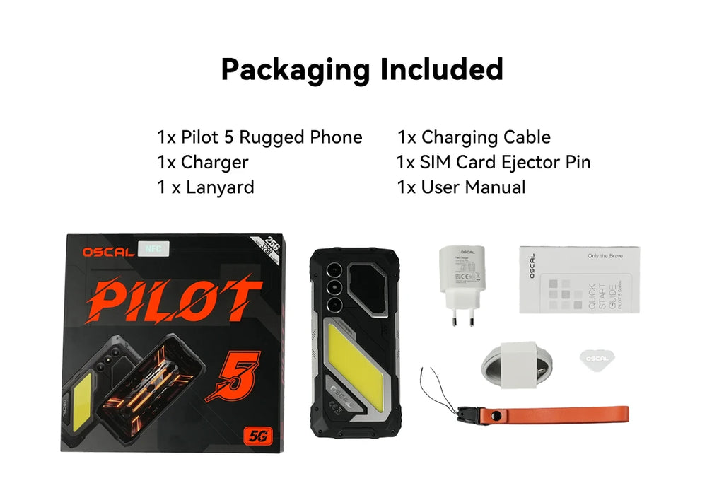 Blackview OSCAL PILOT 5 5G mobile phones AI Rugged Smartphone UNISOC T8100 6.67" 2.4K Display 120Hz, 8GB 256GB, 15000Amh Phones