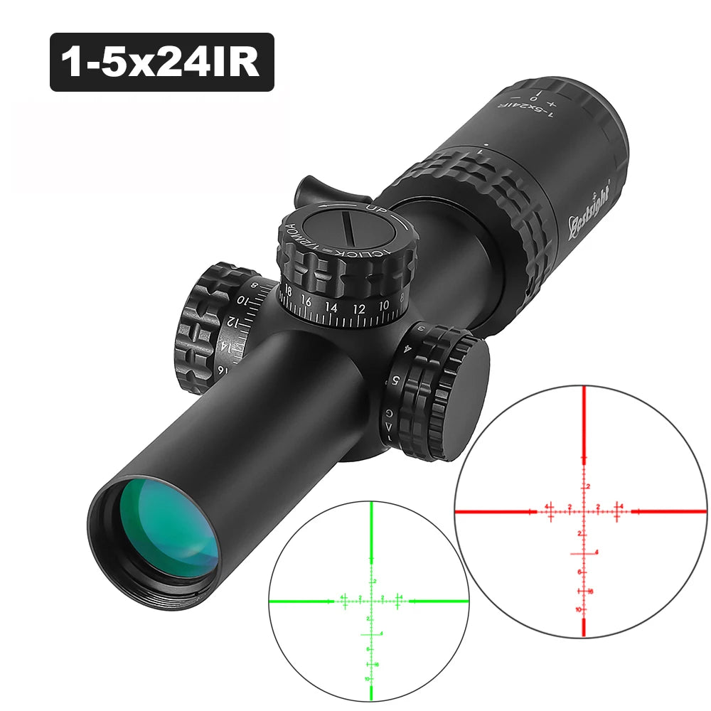 1-5X24 Tactical Optical Scope Red and Green Illuminated Reticle Hunting Scopes Compact Scope Sight Main image
