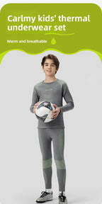 Kelme Children's Quick Drying Clothes Set Outdoor Running Sports Long Sleeve Knitted Training Base Shirt For Boys And Girls