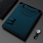 2025 New Men's Casual Sweater Round Neck Long Sleeve Knitted Sweater Diamond Pattern Fashion Versatile Top 2029