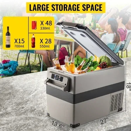 VEVOR Car Refrigerator Portable Compressor Cooler 35-55L Mini Fridge Freezer 12/24V DC 110-240V Ice Box for Camping Picnic Frige