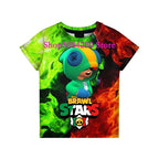 Boys Summer T-shirt Tees Brawl-Stars Anime Figures Leon Cartoon Characters Kids Cosplay Costumes Crow T Shirt Christmas Gifts