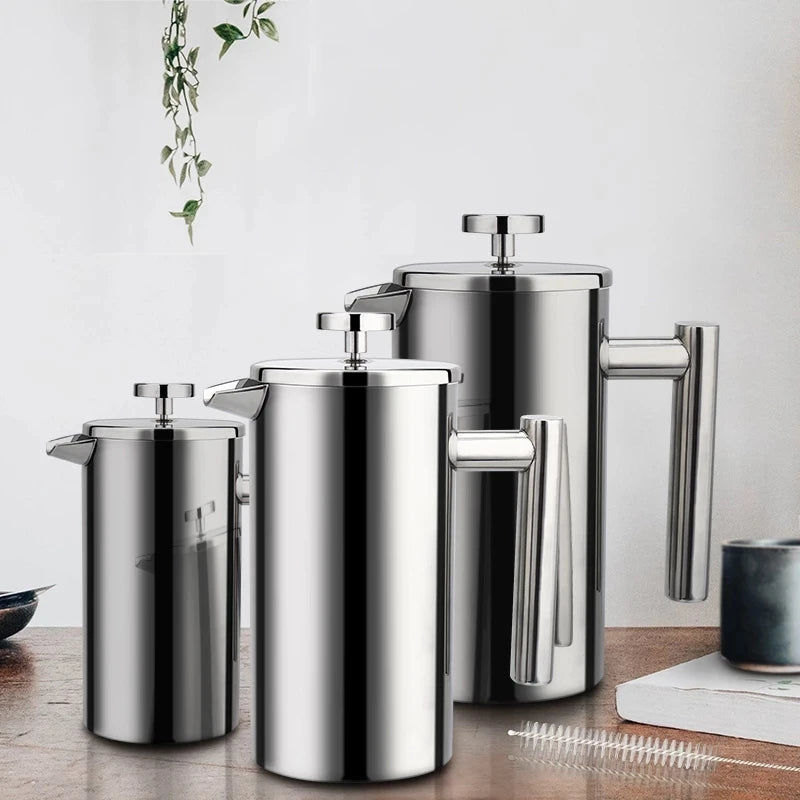 1.5L Coffee Maker French Press Stainless Steel Espresso Coffee Machine French Press Double-Wall Insulated Coffee Tea Maker Pot Main image