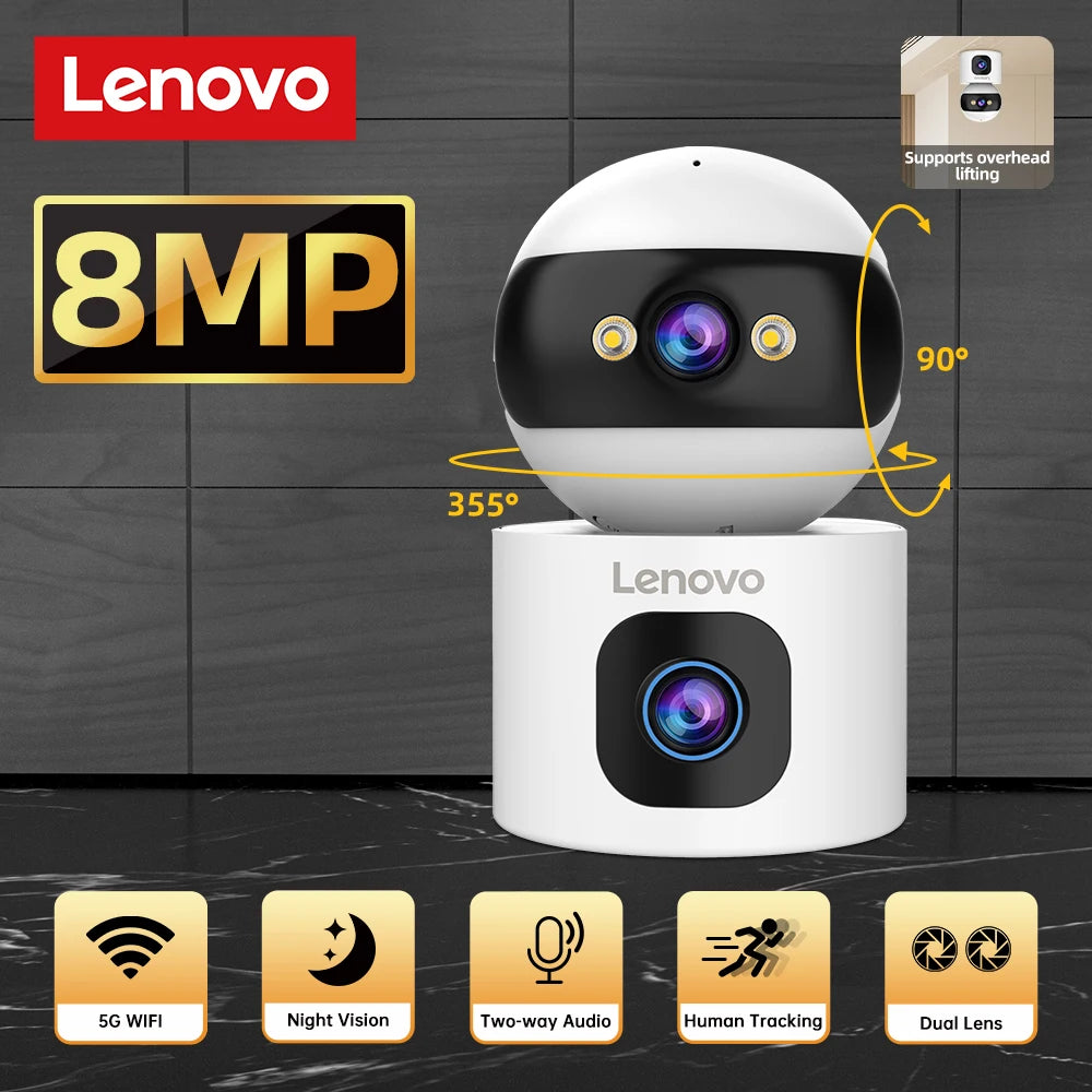 Lenovo 8MP HD IP Camera Dual Lens Baby Monitor 5X Zoom Color Night Vision Human Automatic Tracking Video Smart Home Camera Main image