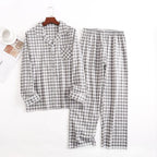 Men's Home Suits Long-sleeved Trousers Suits for Autumn and Winter Pijamas for Men Flannel Plaid Design Pajamas for Men