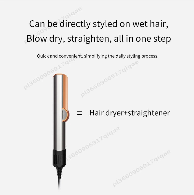 2-in-1 Hair Dryer and Flat Iron Dual Heat Negative Ion Hair Styler for Quick Drying and Straightening Travel Friendly Home Use