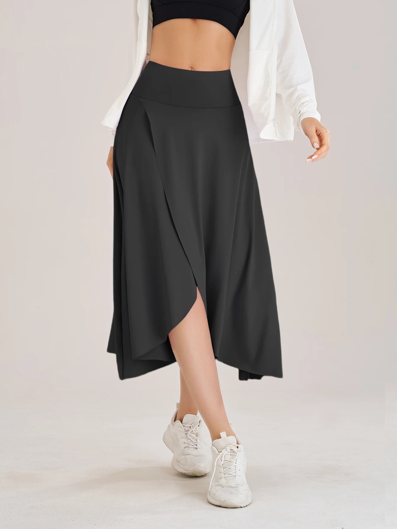Summer Women Golf Tennis Dance Fitness Long Skirts Quick Drying Solid Female Lining High Waist Long Skirts Shorts Secondary image