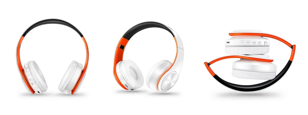 Men Gift Gold Wireless Headphones Bluetooth Earphone Stereo Headset Game with Build-in MIC with Universal for Android and iOS