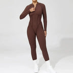 Women's Yoga Jumpsuit Hip Lift Sports Fitness Removable Padding Backless Zipper Leggings One-Piece Running Workout Gym Jumpsuit