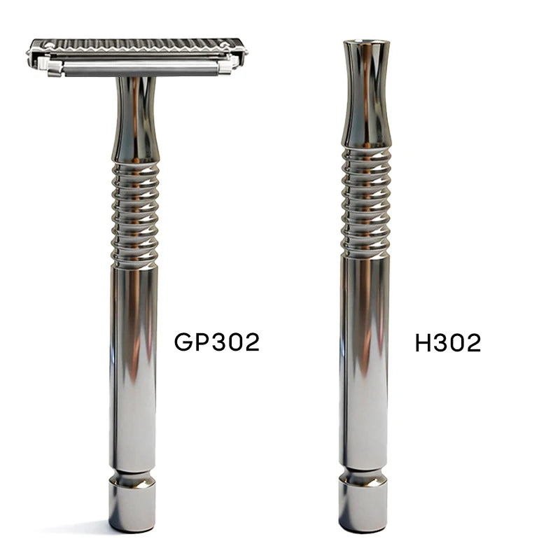 Shavcooo Glide Pro 4D Stainless Steel Safety Razor Eco-friendly Dual Half Shaving Shaver for Men Women Gift kit with Travel Box