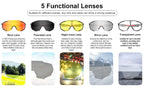 X-TIGER Cycling Glasses Polarized Glasses Bike Eyewear Sports Men's Photochromic Sunglasses MTB Road Bicycle Goggles 3/5 Lens