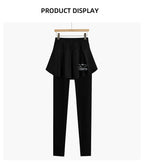 DRUR Women's 2-in-1 Sports Skirt Pants Pocket High Waist Yoga Women’s Sports Leggings Gym Running Tennis  Yoga Pants Y2K