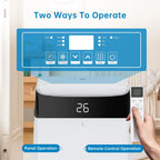 Portable Air Conditioner 12000 BTU, 4-In-1 Cooling Dehumidifier Fan & Auto Airflow, No Outdoor Unit, Quiet Operation, For Home