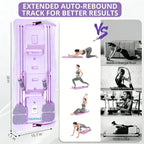 Multi-Functional Foldable Pilates Reformer Board with Counter, Full Body Abdominal Workout Sliding Trainer, Home Core Strength Exercise Equipment with Resistance Bands & Handles
