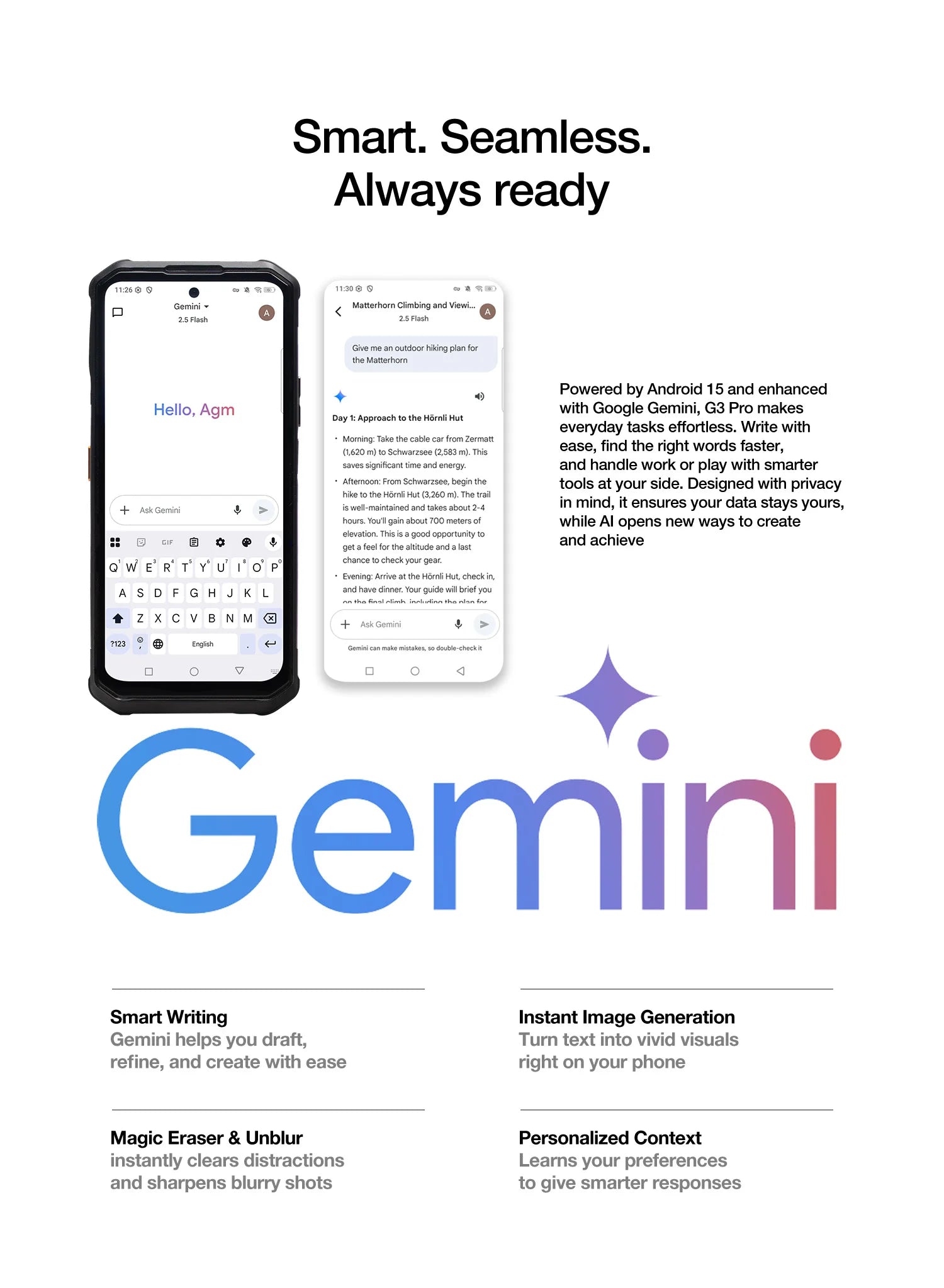 AGM G3 PRO 5G Rugged Phone 512GB ROM +24(12+12)GB RAM Thermal Imaging Camera Smartphone Android15 Fast Charge  Wireless Charging