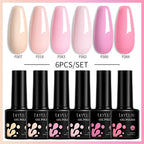 LILYCUTE 6PCS Gel Nail Polish Set Summer Neon Nail Gel Kits For DIY Nail Vernis Semi Permanent UV Lamp Gellak Nail Varnish Set