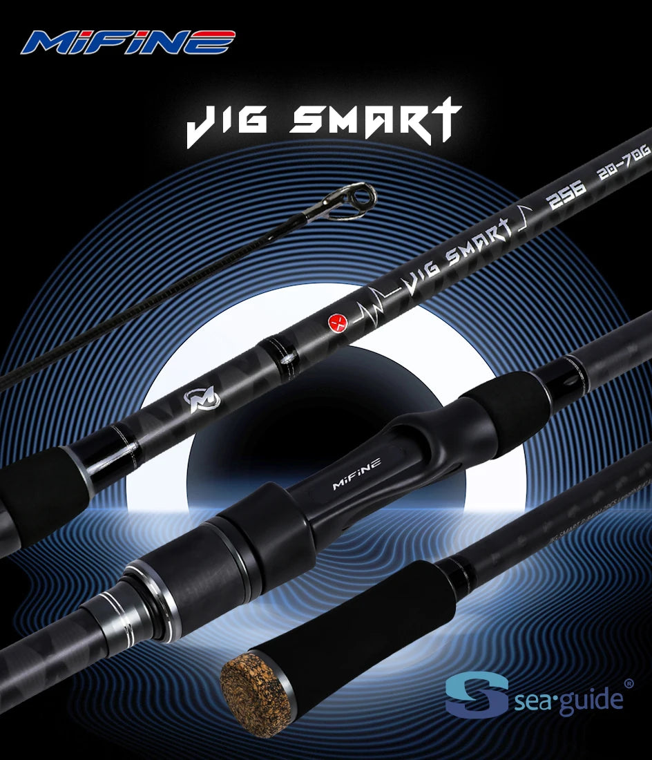 MIFINE JIG SMART SPIN Spinning Rod, Bass Fishing Rods, Lure Weight 4-18g/10-38g Saltwater Freshwater 2.29M