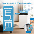 Portable Air Conditioner 12000 BTU, 4-In-1 Cooling Dehumidifier Fan & Auto Airflow, No Outdoor Unit, Quiet Operation, For Home