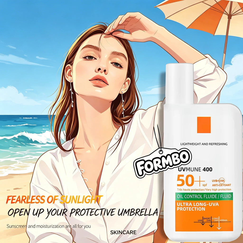 SPF50+ Sunscreen Lotion Lightweight Non-Greasy UV Protection Face Body Sunscreen Lasting Moisturizing Refreshing Sunburn Defense