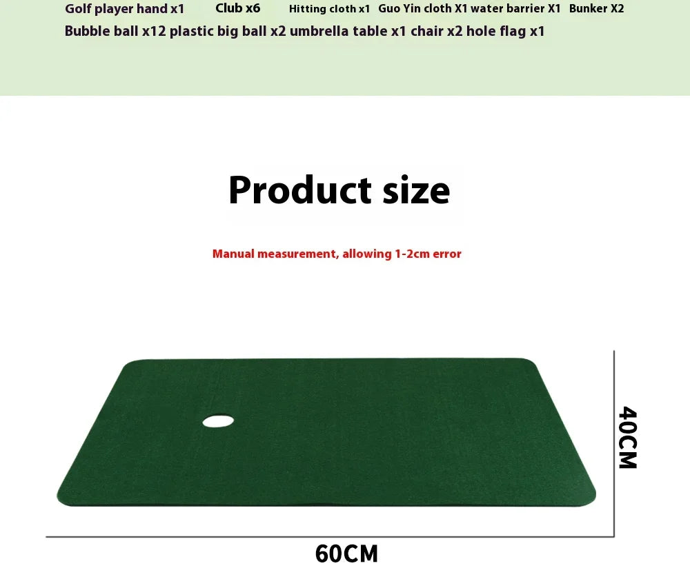 Mini Golf Toy Set, Desktop Indoor Golf Game with Course Cloth & Clubs, Interactive Family Sport Game for Kids Adults