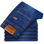 2025New Men Stretch Jeans Male Classic Elasticity Business jeans men fashion comfortable Solid slim straight long Denim pants