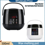 500ML Wax Heater Set For Body Hair Removal Unisex / Black And White Color Electric Display Screen Wax Heater / 200g Wax Beans