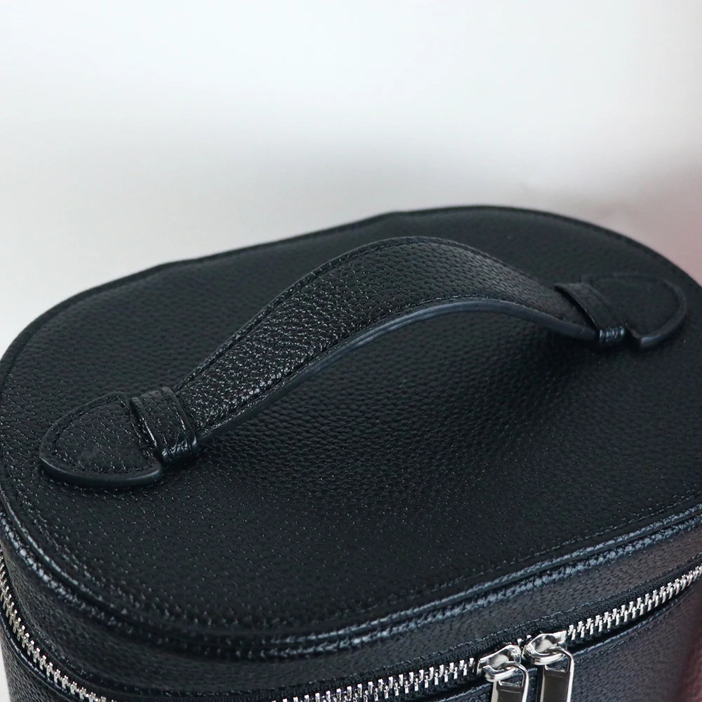 Large-capacity PU leather cosmetic box with internal storage box, customizable names and letters, travel portable cosmetic bag