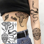Lotus Henna Mandala Chest Temporary Tattoos For Women Underboob Adult Butterfly Turtle Lion Fake Tattoo Sexy Waterproof Tatoos