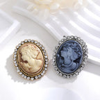 Vintage Victorian Design Queen's Cameo Brooch Pin, Antique Wedding Beauty Jewelry Gift, Elegant Style