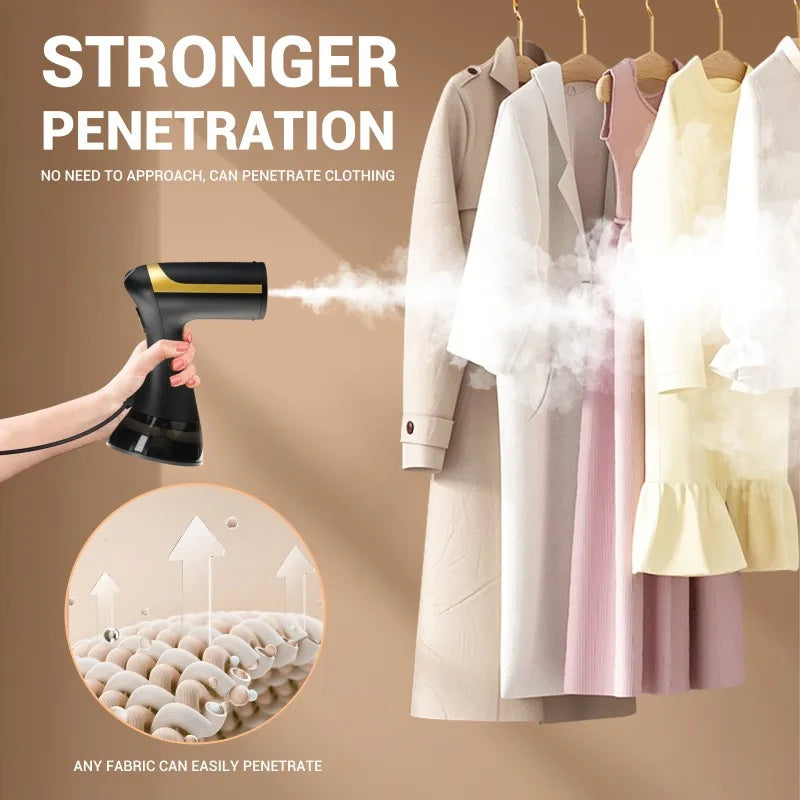 1500W Handheld Steam Iron Fast-Heat Garment Steamer Portable Travel Foldable Ironing Machine Household Electric Fabric Steamer