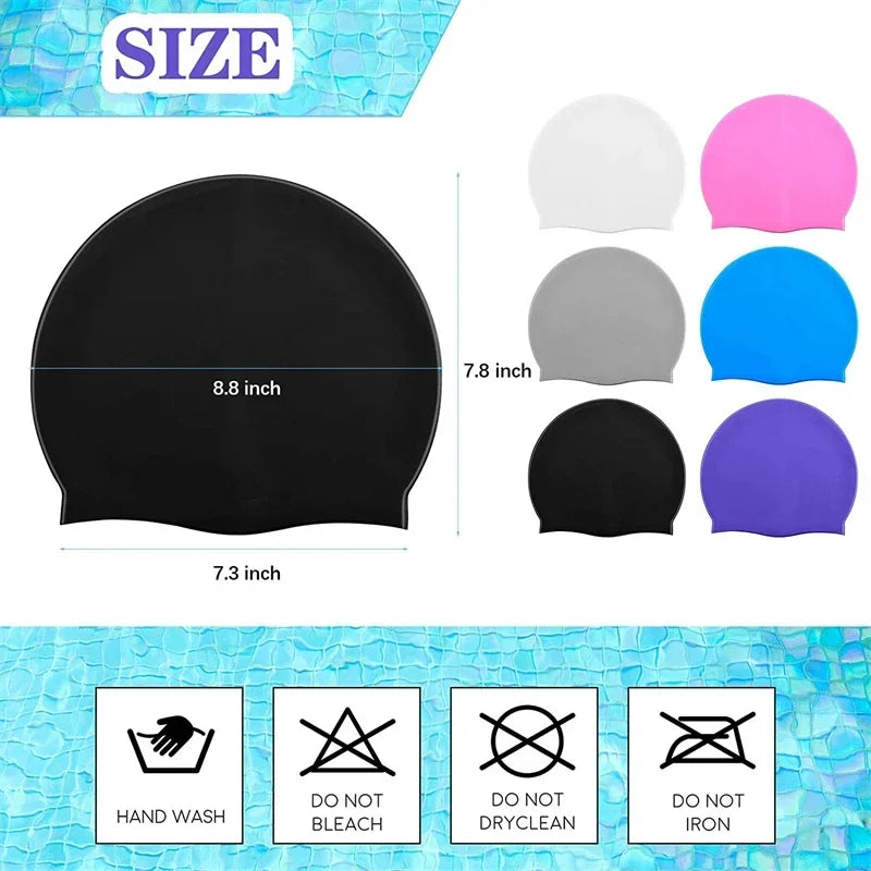 Swimming Cap Silicone Waterproof Swim Hat for Men Women Adult Kids Pool Caps Diving Swimming Equipment Elastic Caps 2025