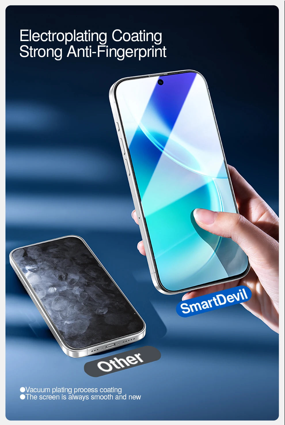 SmartDevil 2PCS Screen Protector for Vivo X200 Pro Mini X300 HD Anti-blue Light Tempered Glass Non-full Cover Anti-fingerprint