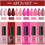 LILYCUTE Nail Gel Polish Set Pink Green Spring DIY Nail Art Design Long Lasting Soak Off UV Gel Manicure Painting Gel Vernis Kit