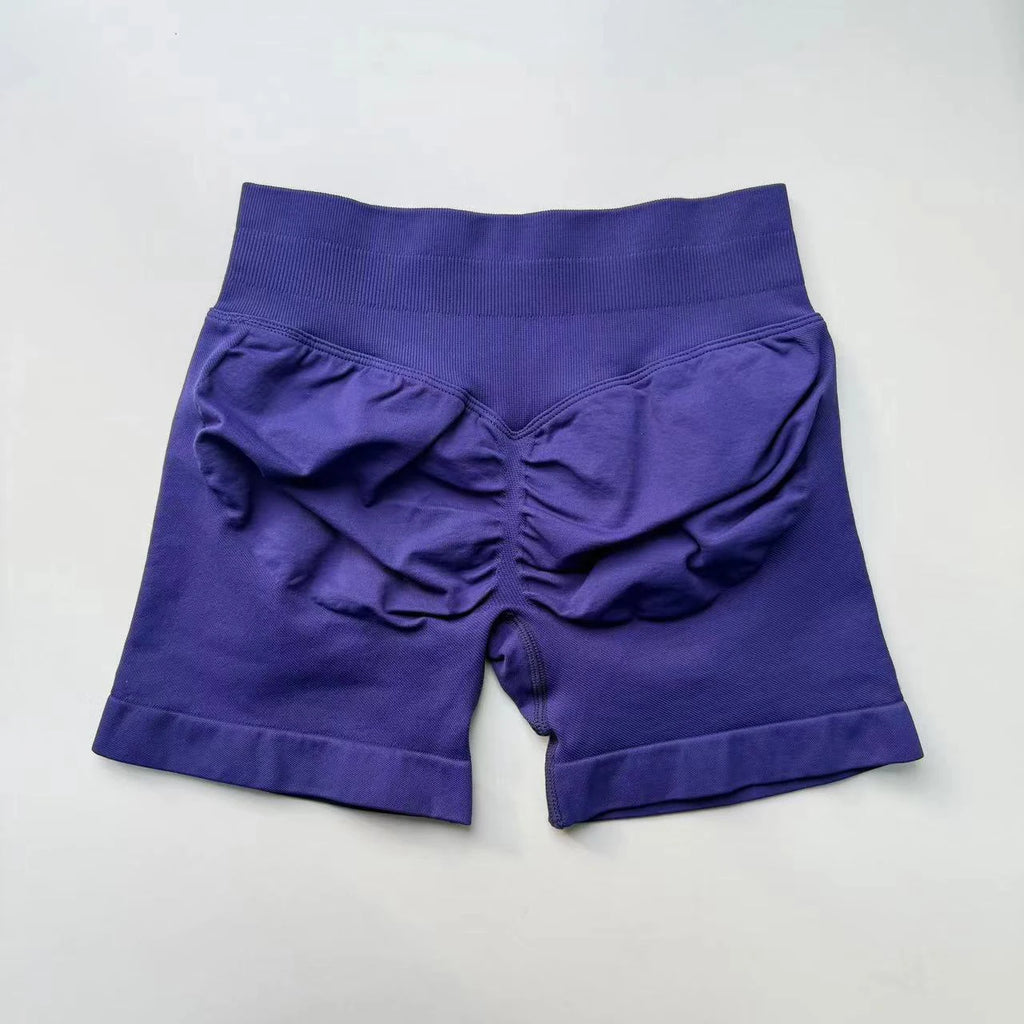Impact Shorts 4.5" Seamless High Stretch Low Ribbed Band Subtle Glute Contour Shorts Fitness Workout Yoga Gym Shorts