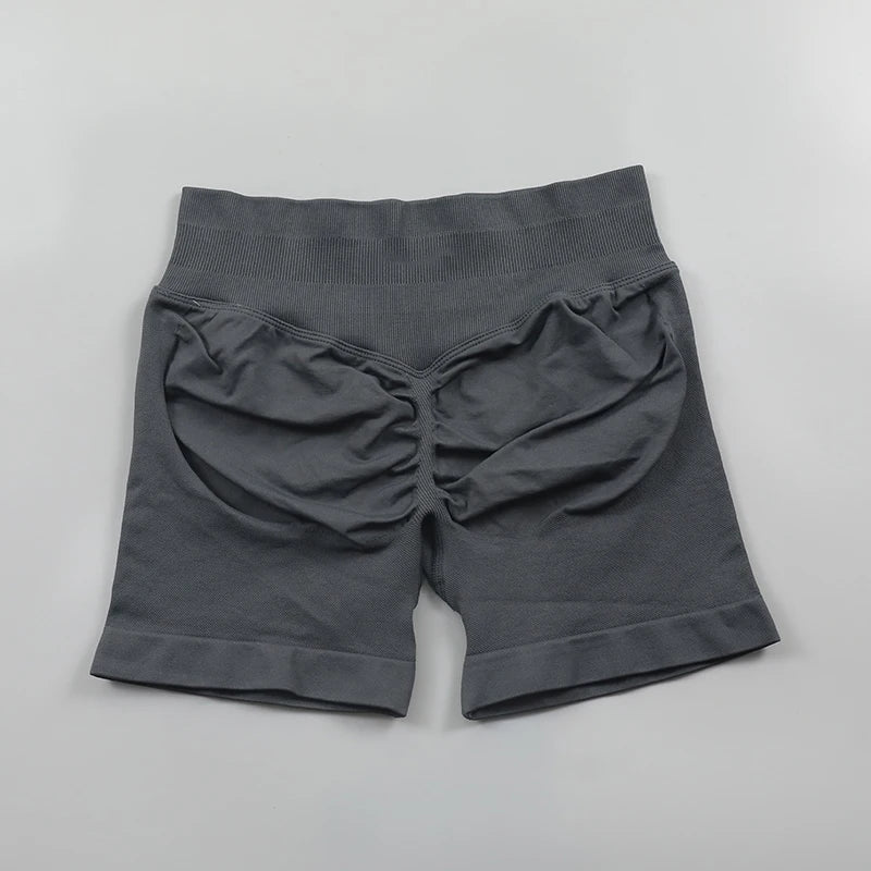 Impact Shorts 4.5" Seamless High Stretch Low Ribbed Band Subtle Glute Contour Shorts Fitness Workout Yoga Gym Shorts