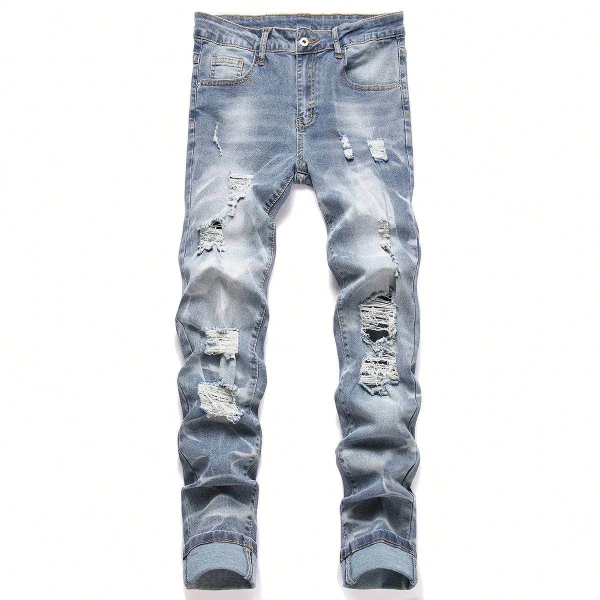 Fashion Men's Jeans Pants Stretch Blue Skinny Jeans For Men Casual Slim Fit Denim Pants Korean Style Male Trousers Jeans