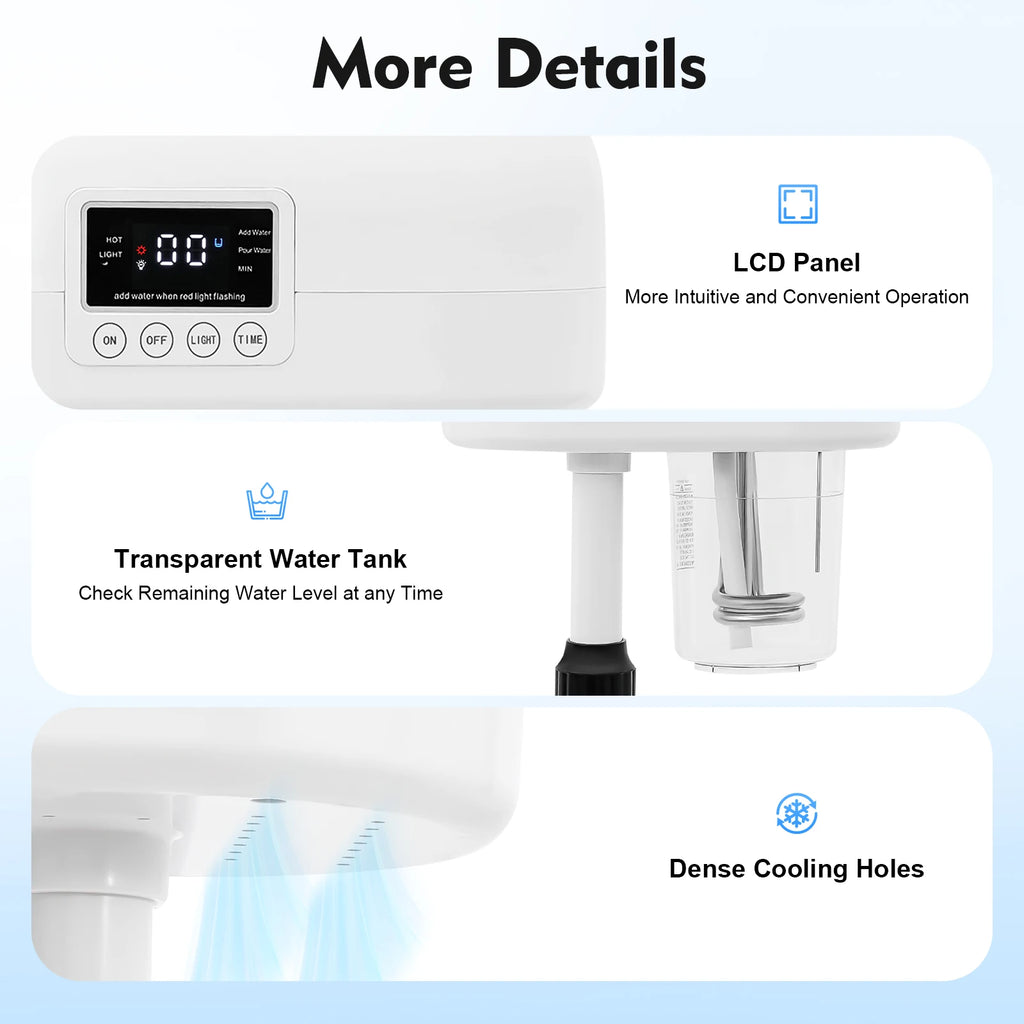 Professional Face Steamer Nano-Ion Ozone Hot Mist Hot Mist with LCD Screen Adjustable Height for Salon Home Spa Aging Reduction