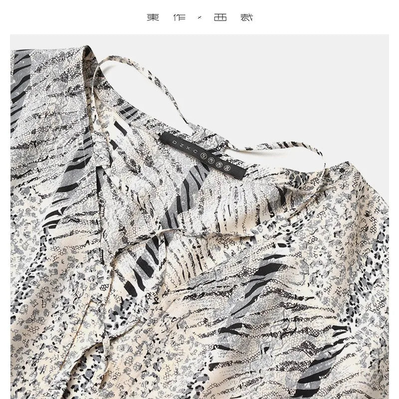 Animal Fiber Fabric~ Casual Dress for Women, Ruffled Silk Dress, Designer Niche Silk Long Dress, New Women's Fashion